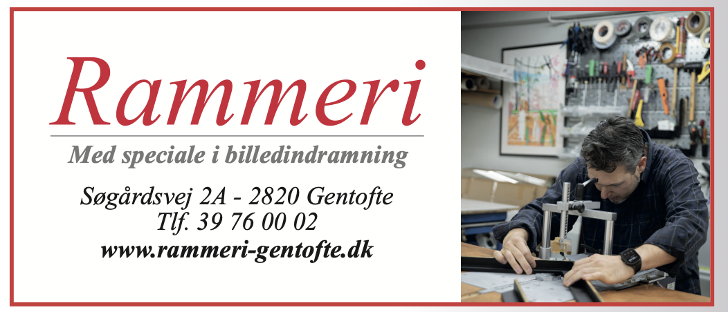 Rammeri Gentofte — indramning på eget værksted